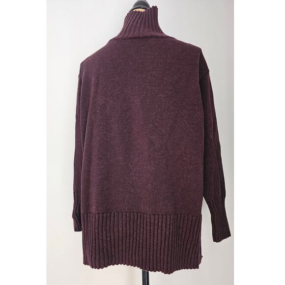 Eileen Fisher Superfine Merino Italian Wool Turtleneck Sweater Womens Plum Sz M - Picture 5 of 9